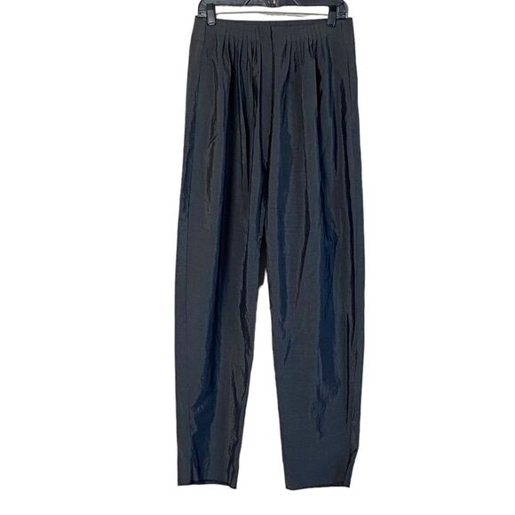 Emporio Armani Vintage Pleated Black White Wool Blend Trousers IT 42 Sz US 6 - Picture 1 of 10